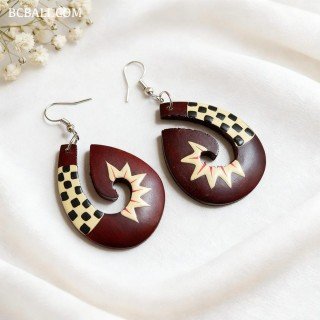 Hot Sale Painting Wood Earrings Originally Design